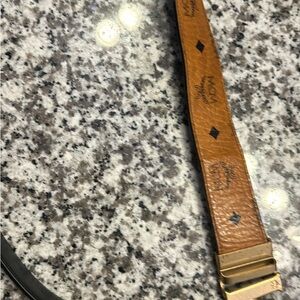 MCM Original Tan Leather Belt